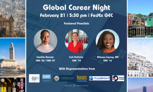Global Career Night 2024 flyer with panelists