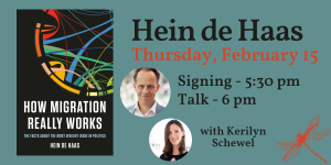 Hein de Haas and Kerilyn Schewel book talk flyer